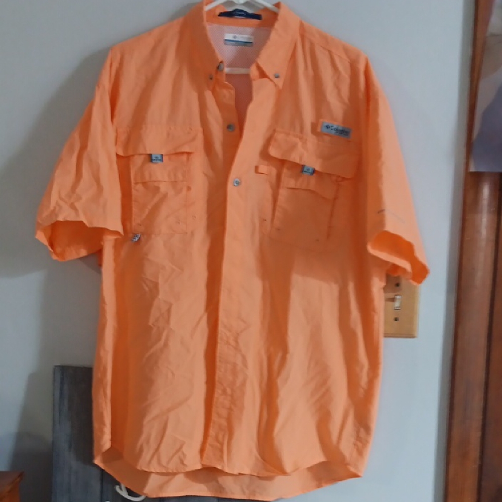 Columbia PFG Short Sleeve Fishing Shirt - Peach